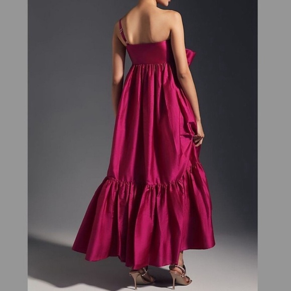 Anthropologie Fuchsia One-Shoulder Dress - Picture 2 of 3